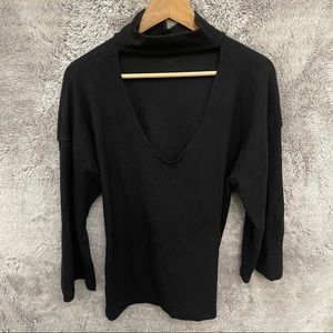 Oak + Fort Neck Tie 3/4 Sleeve Top